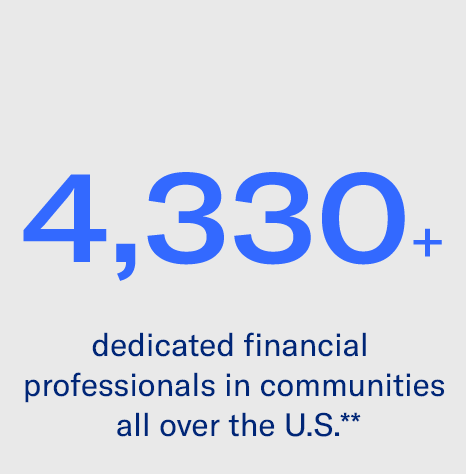 4300+ dedicated financial professionals in communities all over the US..