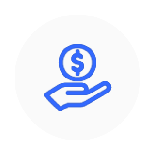 icon of a hand holding a money symbol