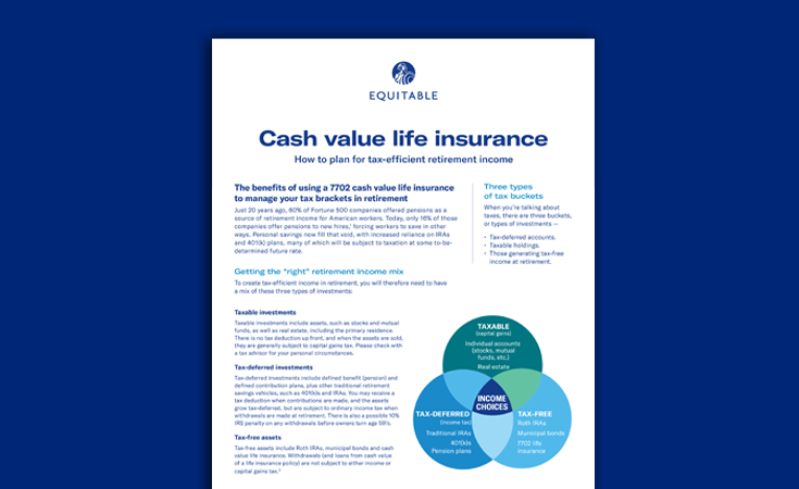 Cash value life insurance flyer
